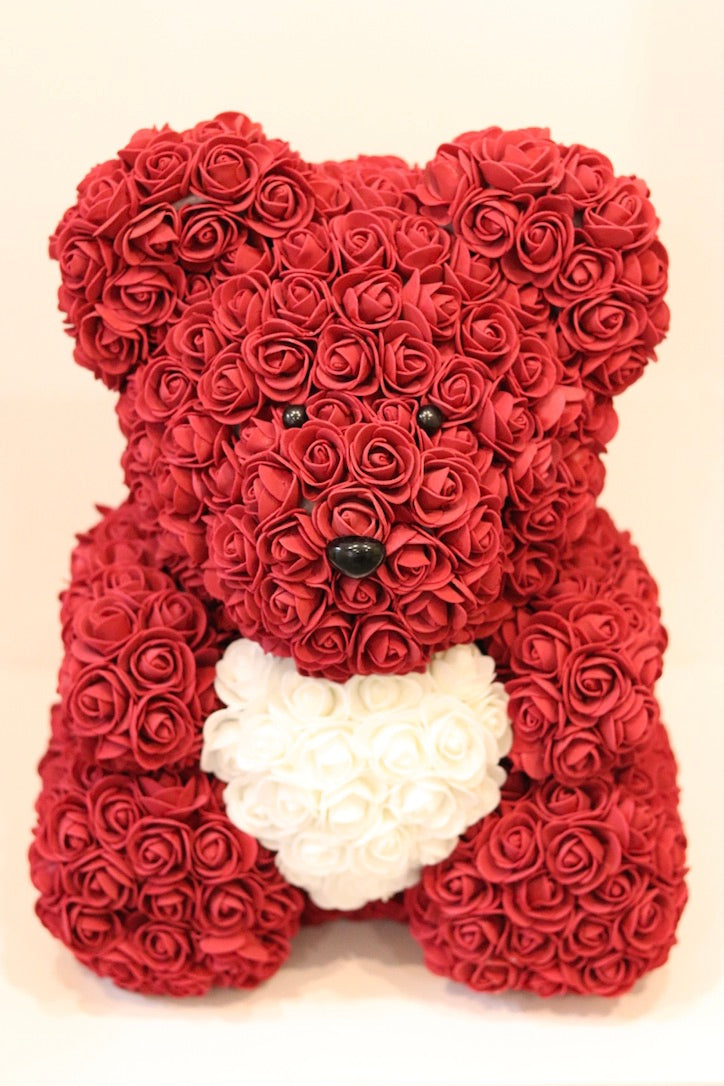 The Roseland Company Red Teddy Bear with White Heart (big size)