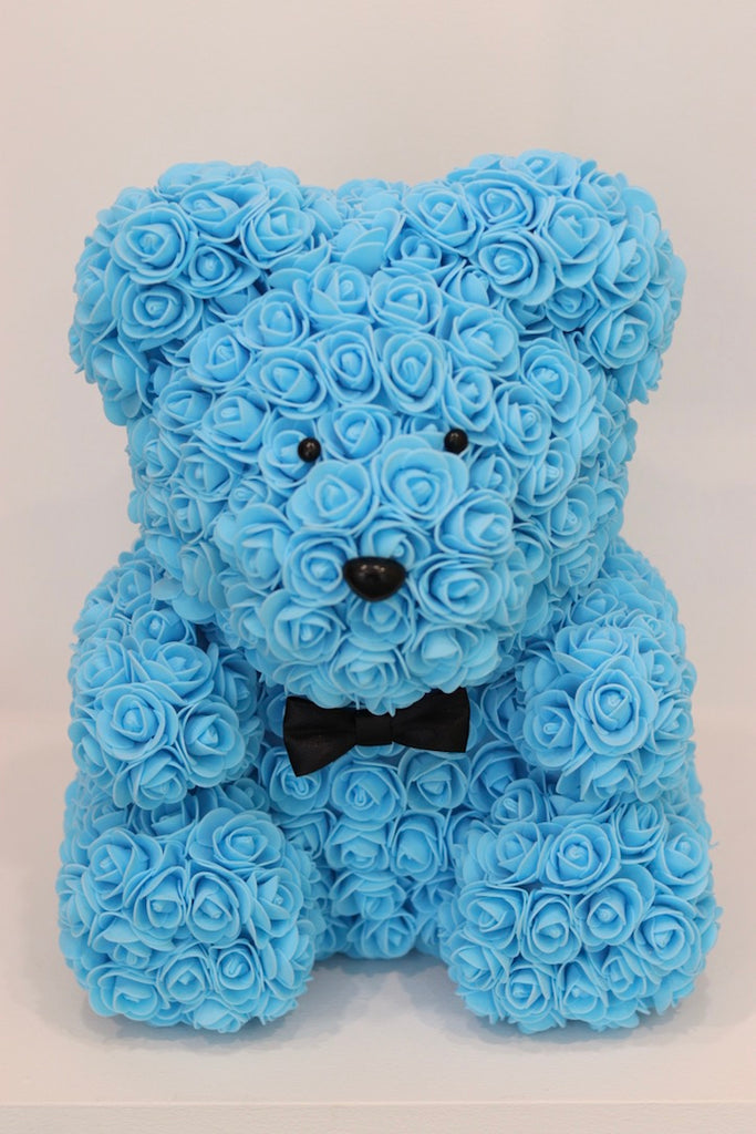 Blue rose teddy bear online