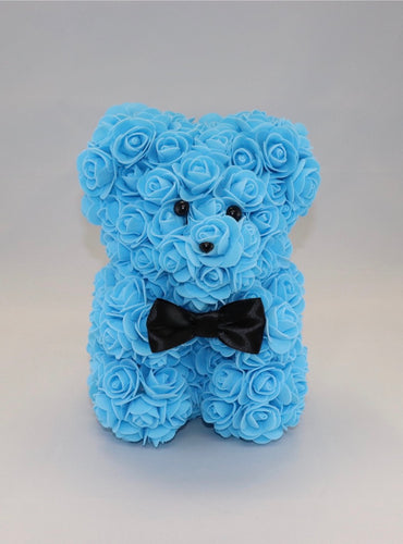 The Roseland Company Light Blue Teddy Bear with Bow