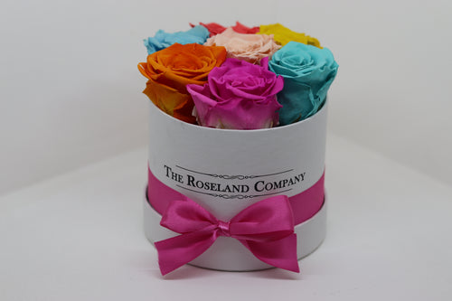 Mixed Eternity Roses, Mini Round Box