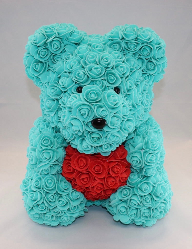 The Roseland Company Blue Teddy Bear with Red Heart (big size)
