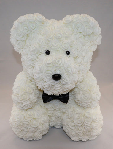 The Roseland Company White Teddy Bear with Bow (big size)